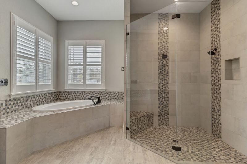 Modern Shower with Tile Work